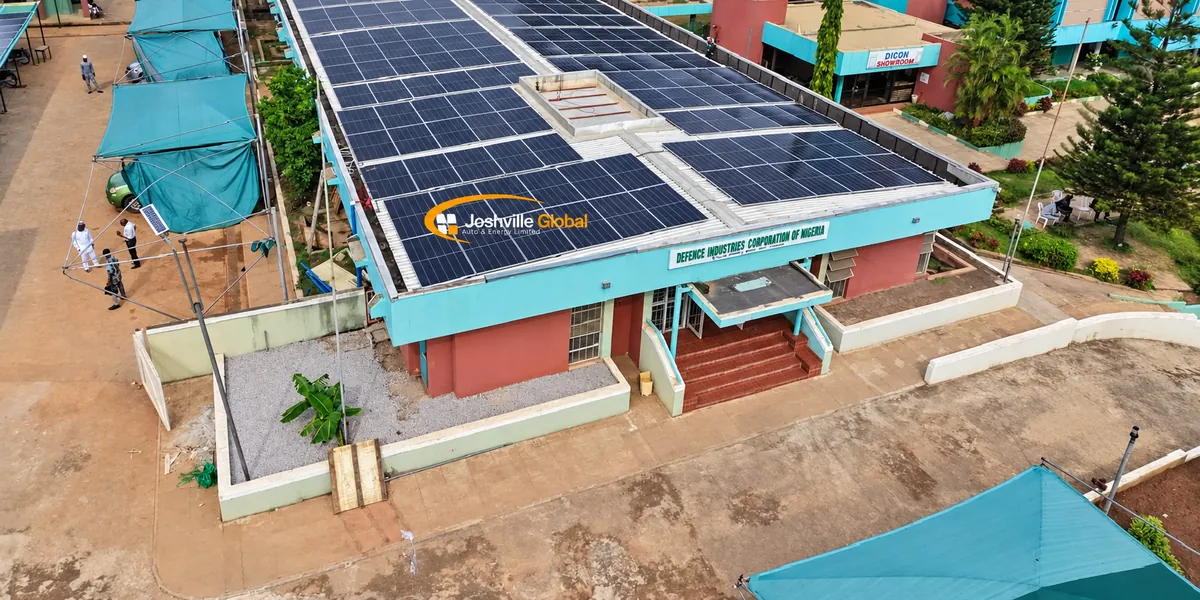 Rooftop solar panels at Joshville's 240kW installation in Kaduna